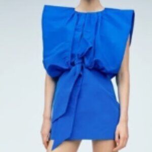 Zara Limited Edition Bluish Voluminous Top Sleeveless Mini Dress